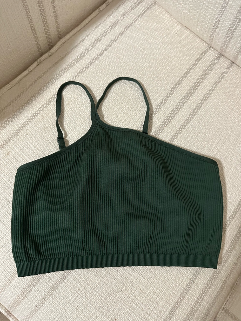 aerie Forest Green Ribbed Square-Neck Bralet